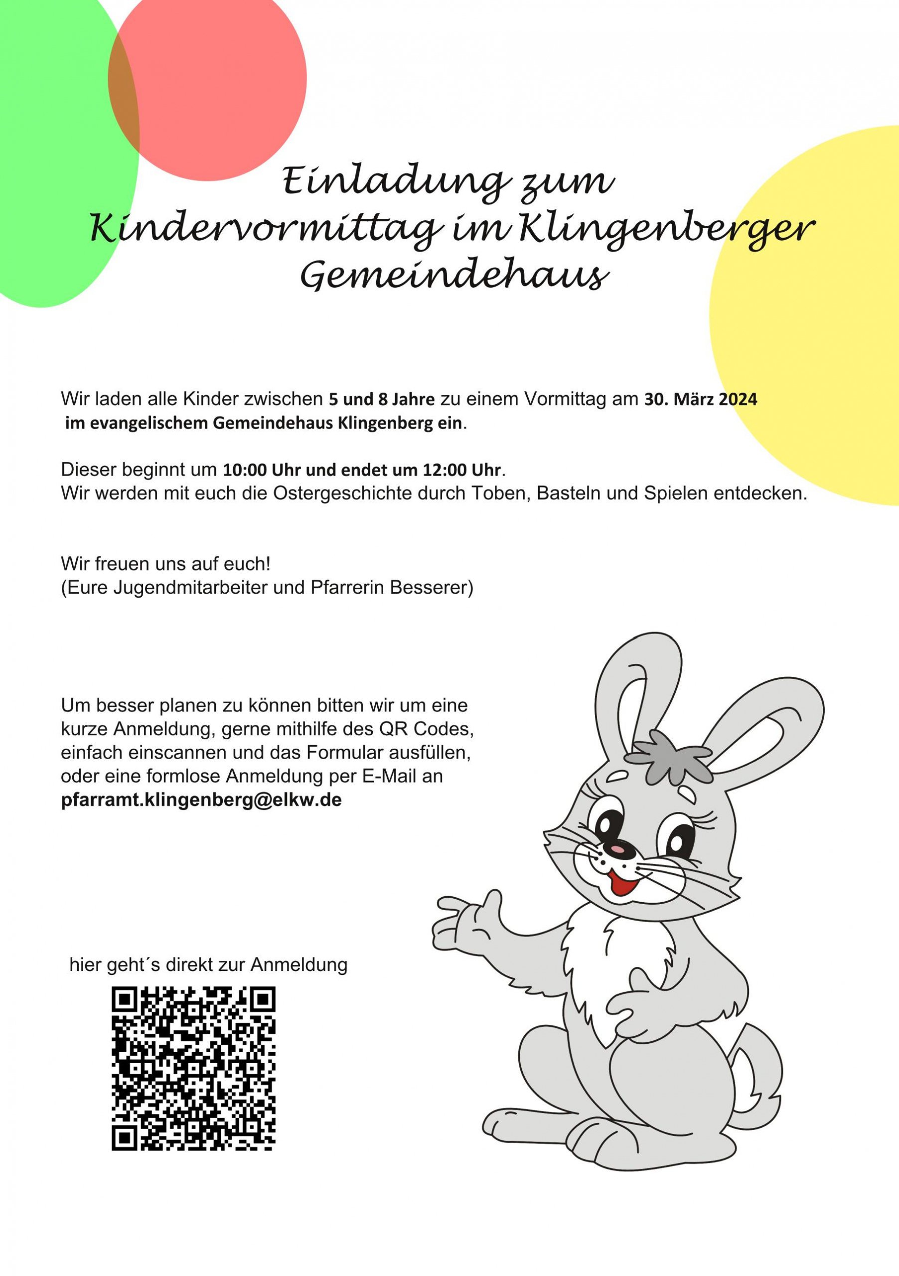Kindervormittag im Lukas-Gemeindehaus in Klingenberg