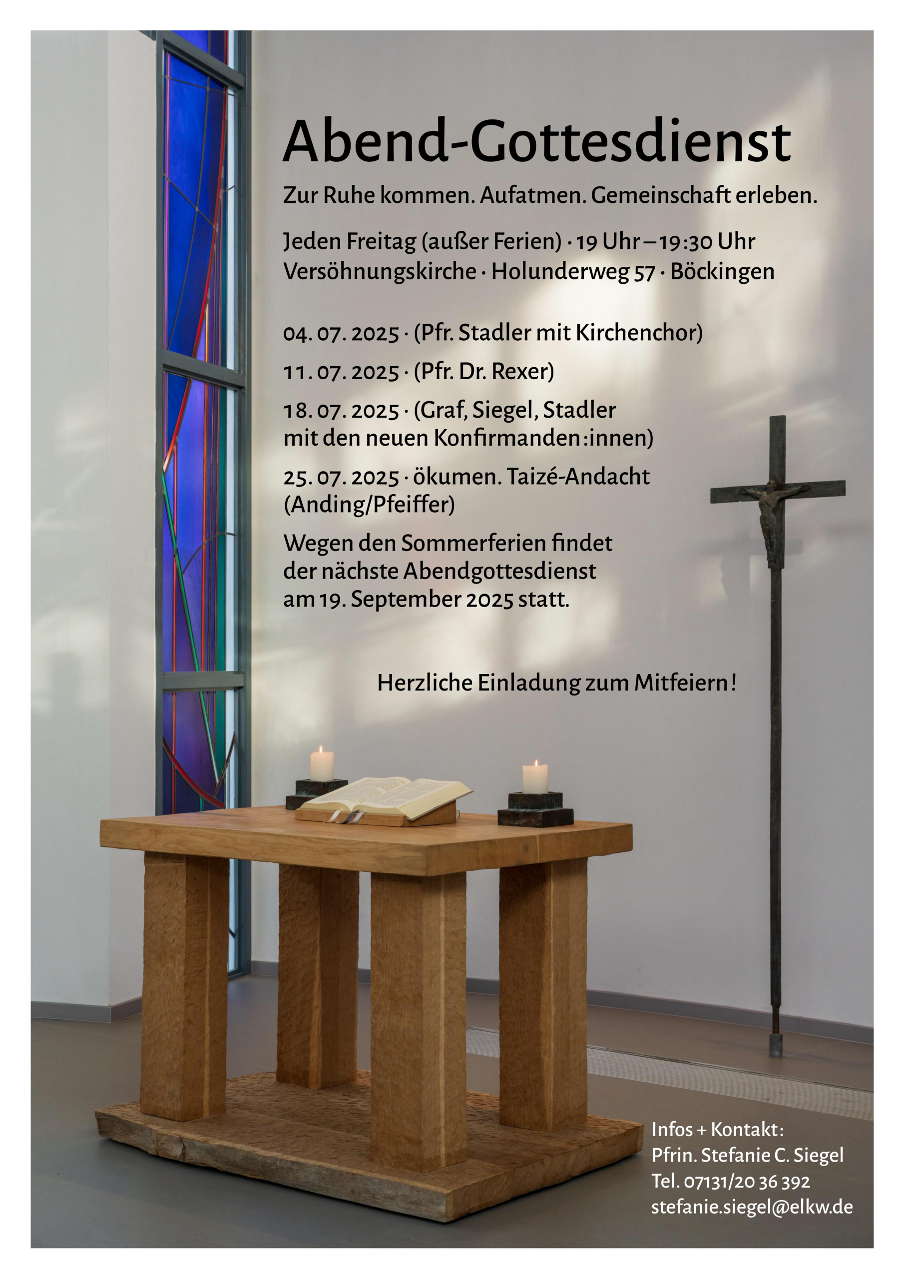 Abend-Gottesdienst in der Versöhnungskirche