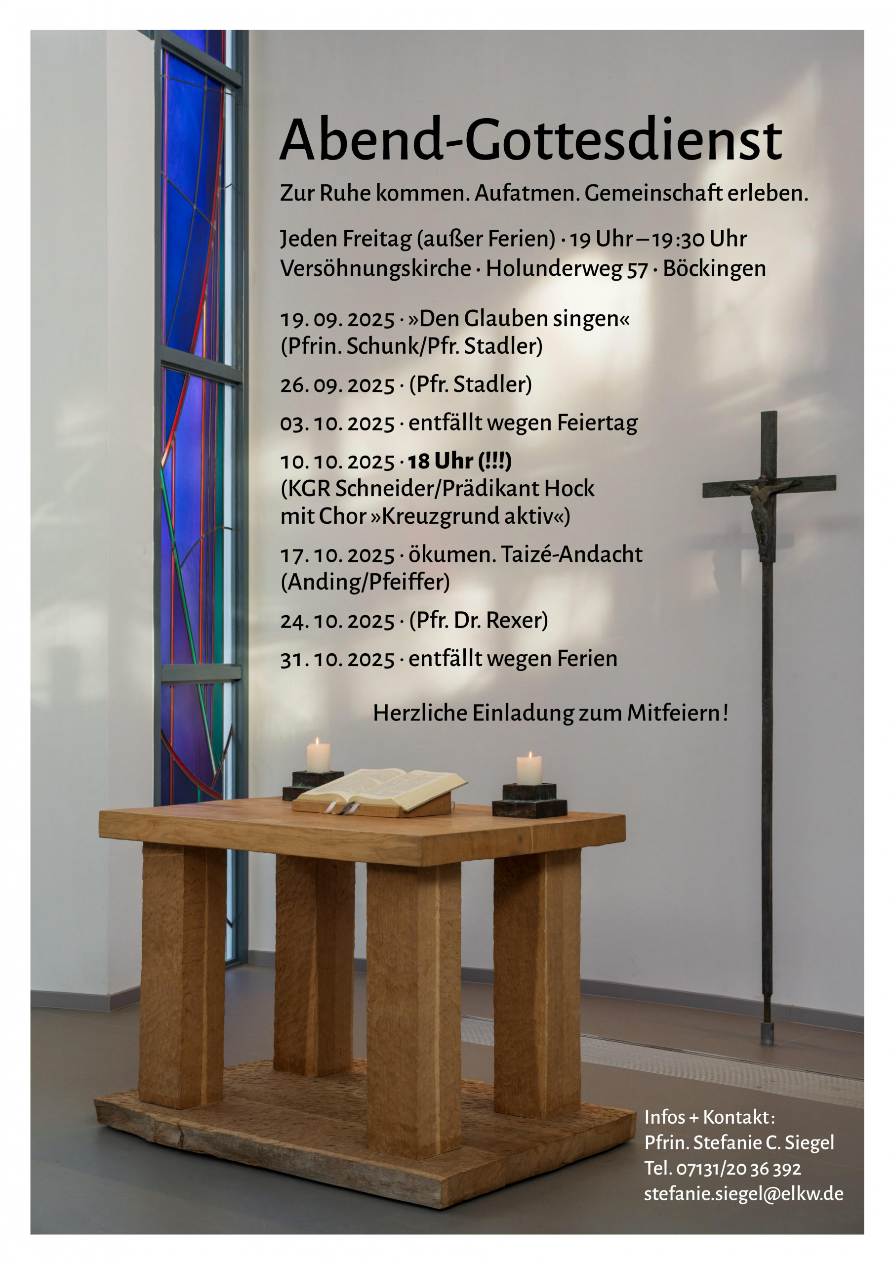 Abend-Gottesdienst in der Versöhnungskirche