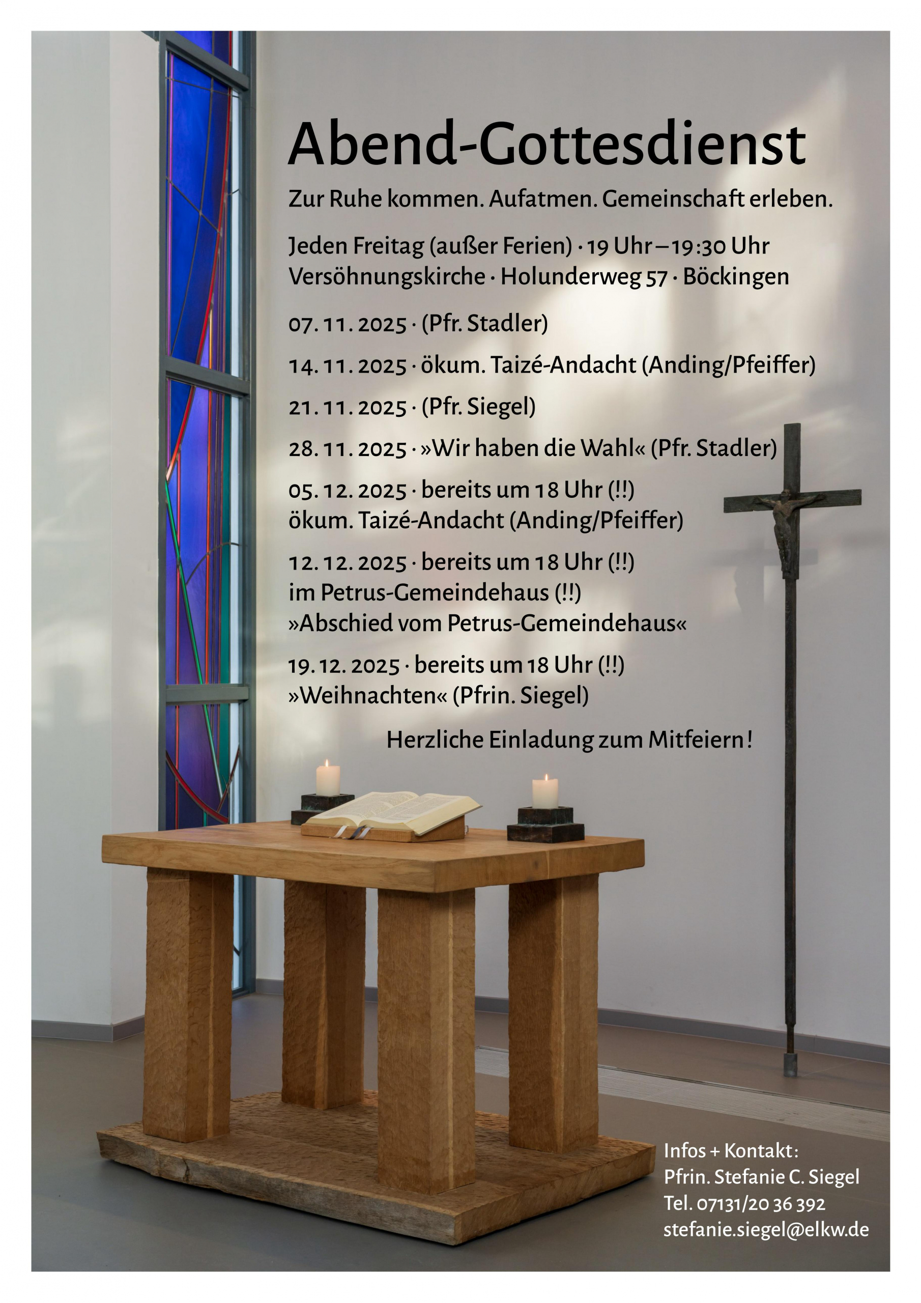 Abend-Gottesdienst in der Versöhnungskirche