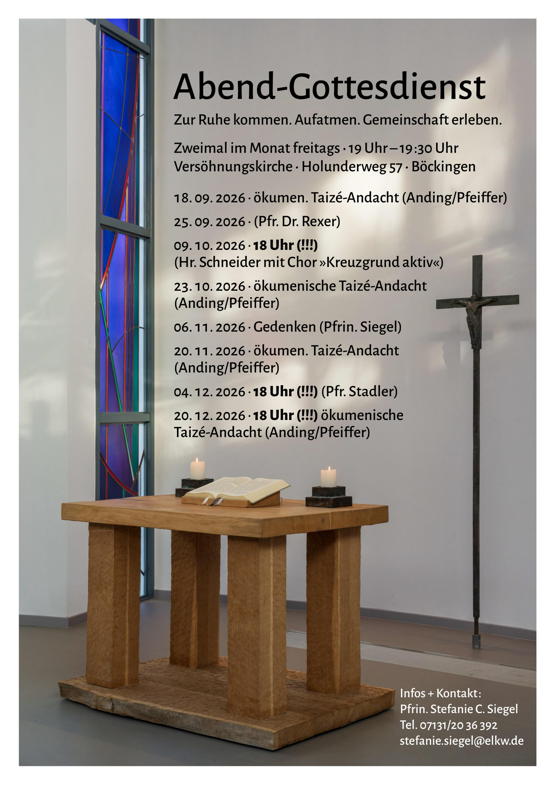 Abend-Gottesdienst in der Versöhnungskirche